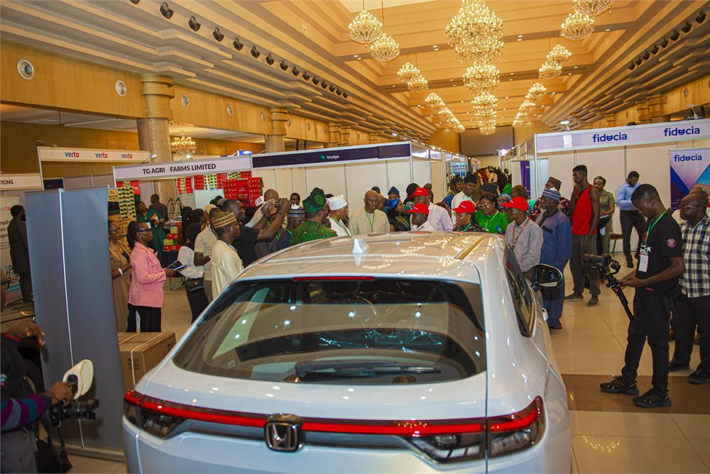 Wide view of Made-in-Nigeria exhibition booths and product displays